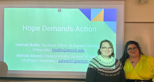Hannah and Alexsei presenting